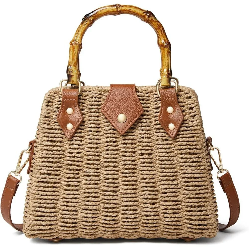 Woven Straw Crossbody Bag Women Summer Boho Beach Casual Handbag